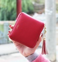 Korean version PU leather Synthetic Leather fashion purse Dark red NHNI0138picture9
